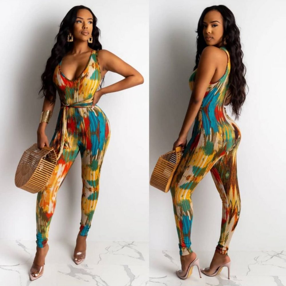 Beautiful Multi-Color Cami Jumpsuit